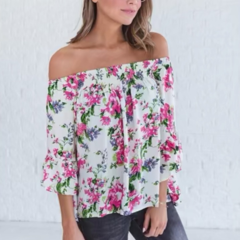 Floral off shoulder blouse